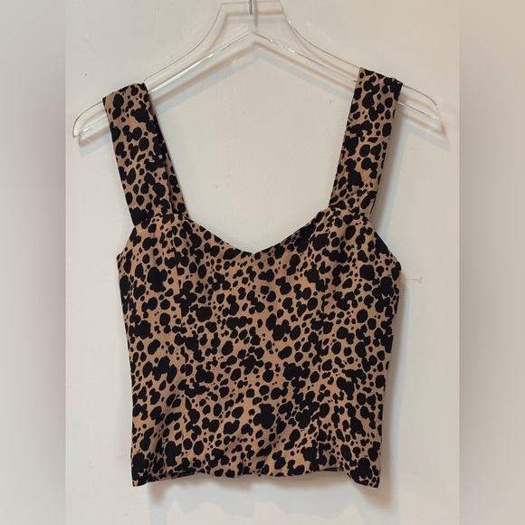 Reformation Hester Corset Crop Cami Top Blitz Animal Print - Picture 2 of 5